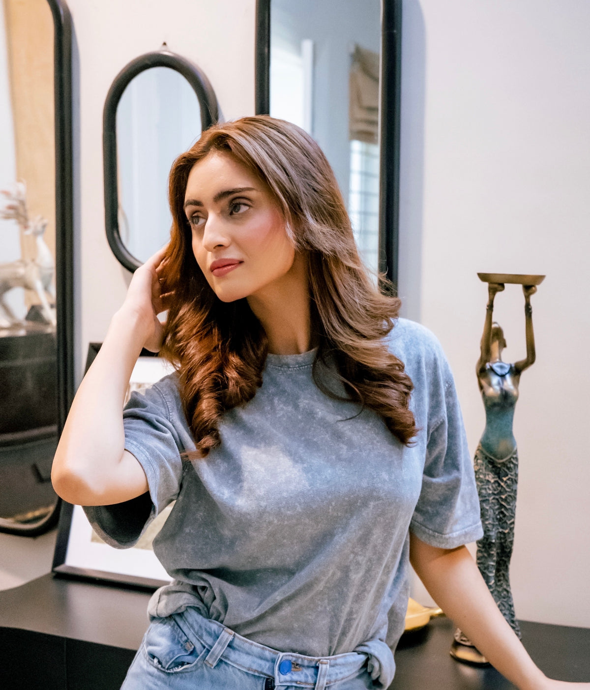 Acid Wash Tee — Slate Blue
