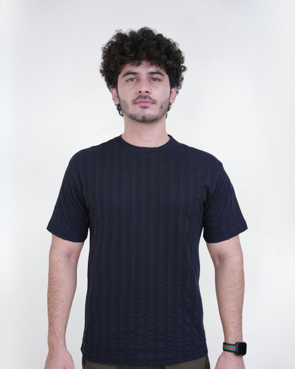 Ribbed Essential Tee — Black