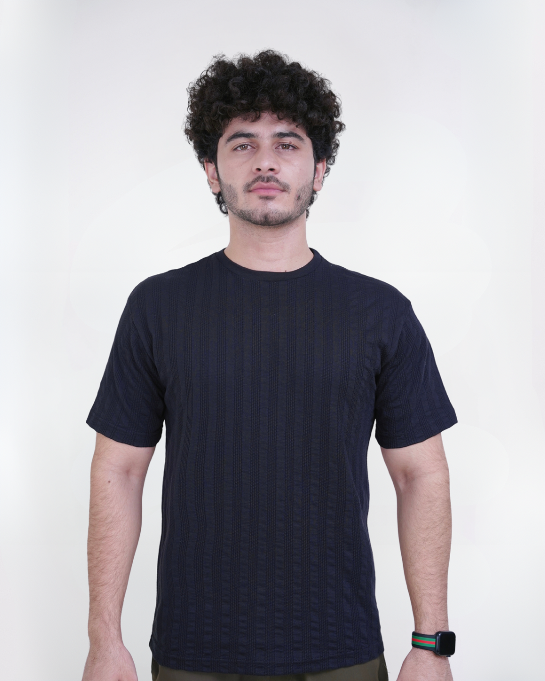 Ribbed Essential Tee — Black