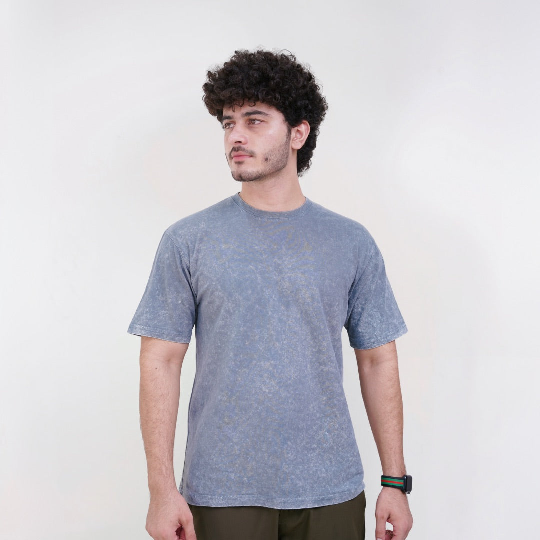 Acid Wash Tee — Slate Blue
