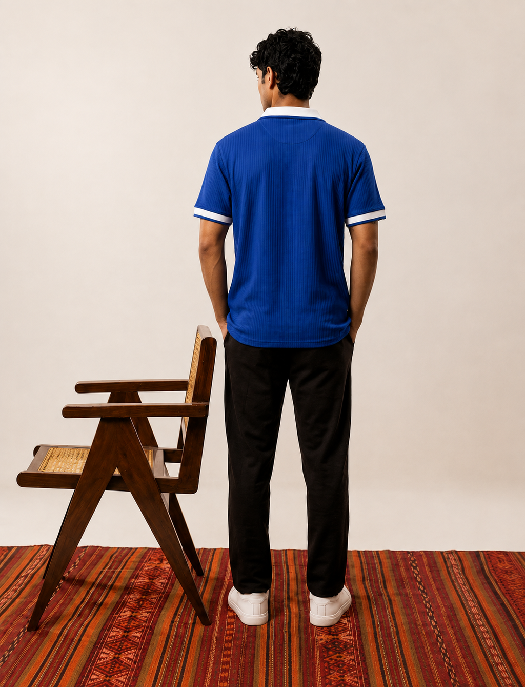 Ribbed Polo — Royal Blue