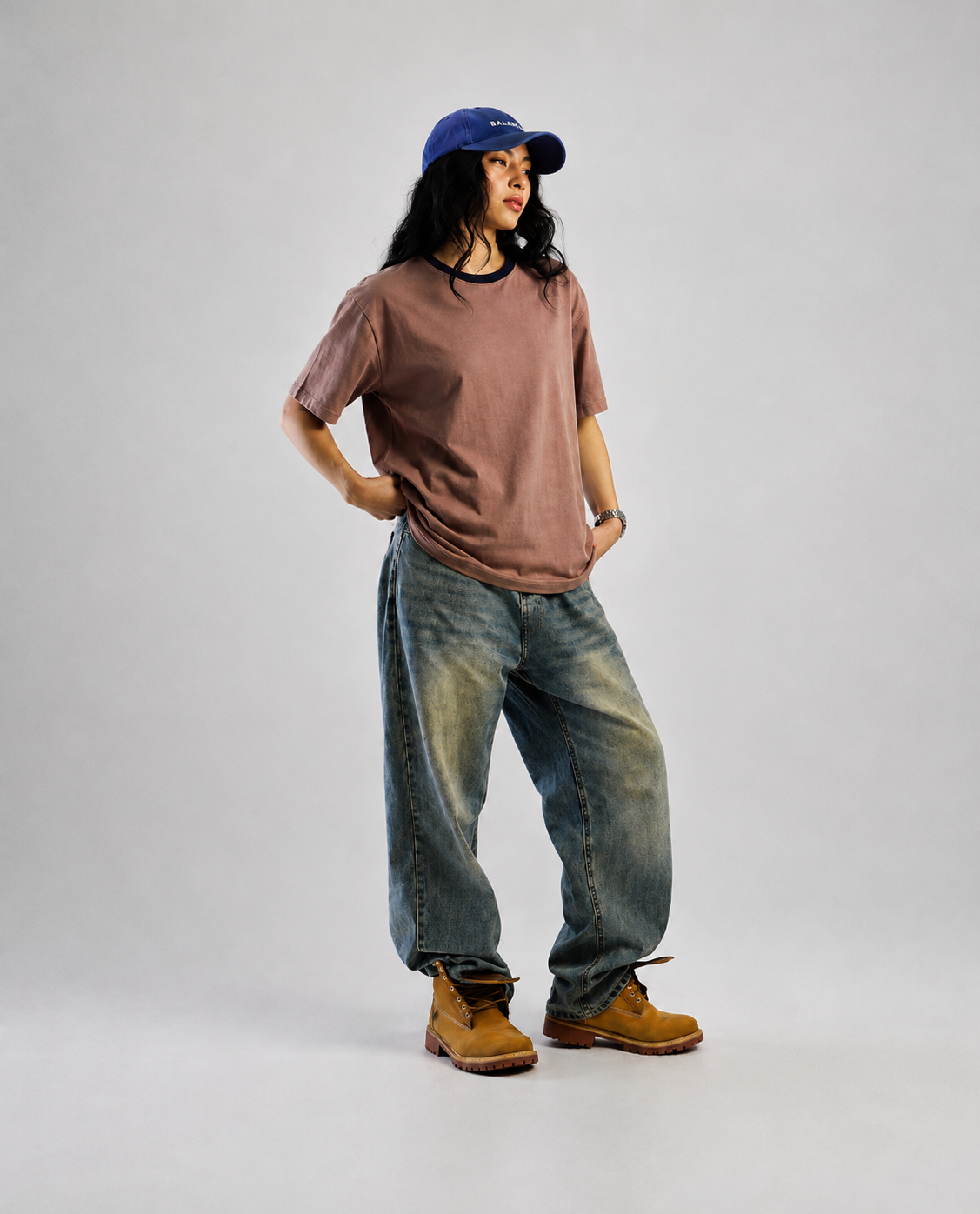 Ringer Tee — Mauve Brown