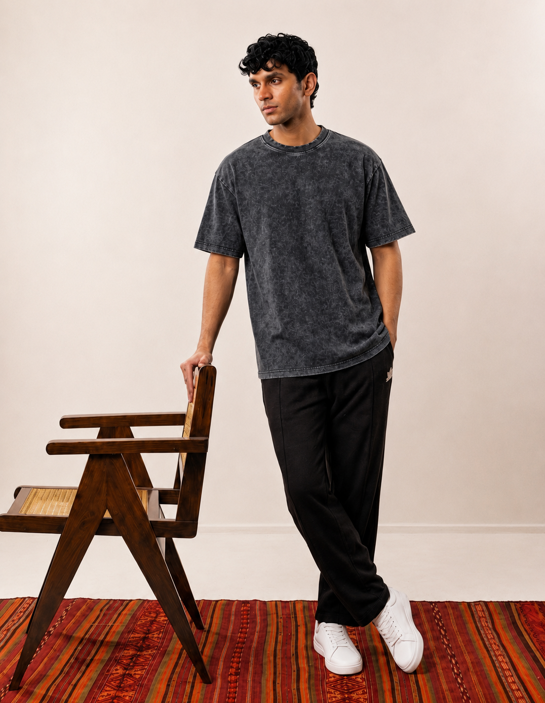 Acid Wash Tee — Charcoal