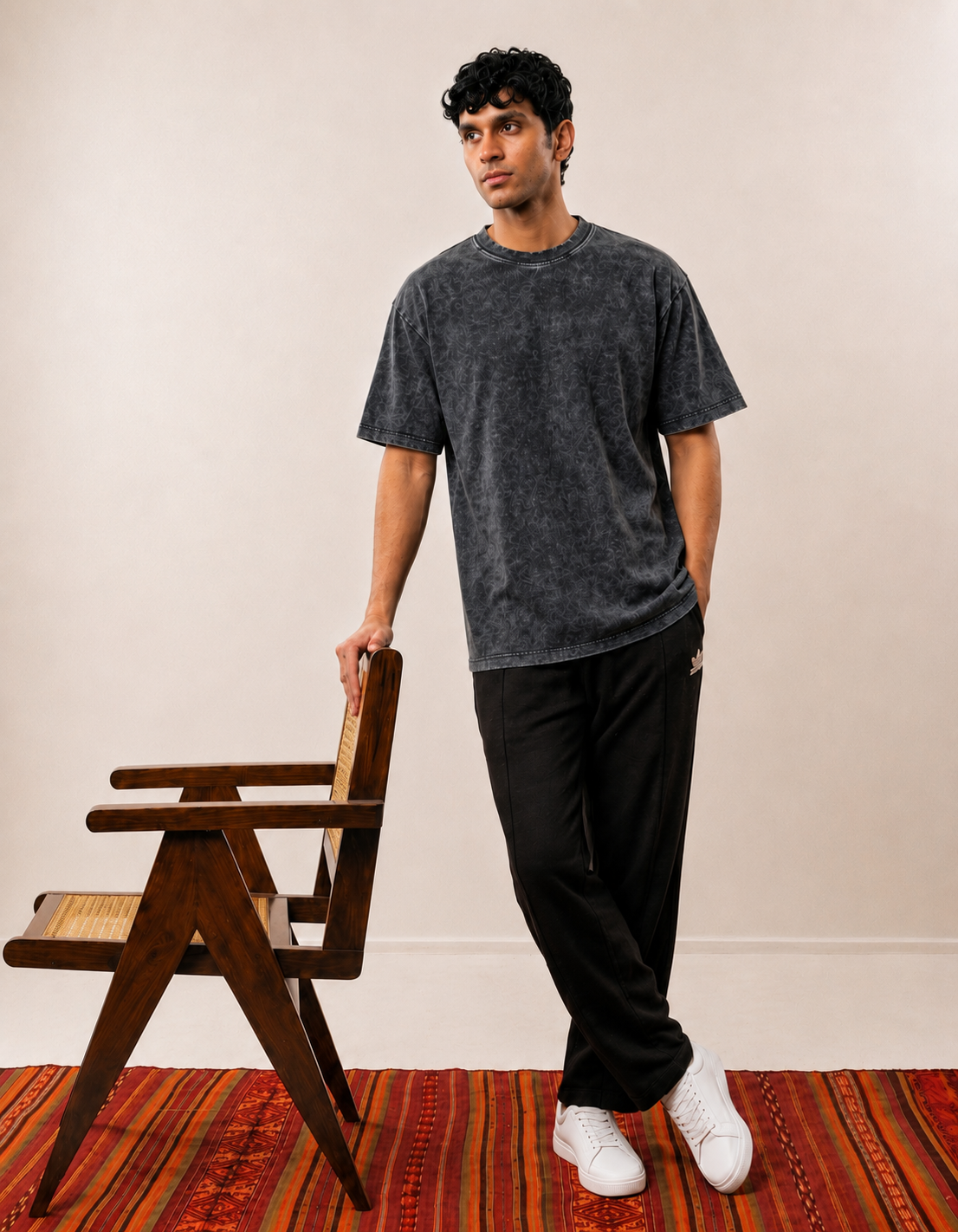 Acid Wash Tee — Charcoal